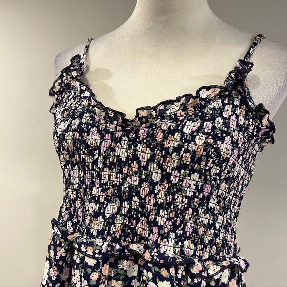 Floral Smocked mini Dress with straps - Picture 2 of 13